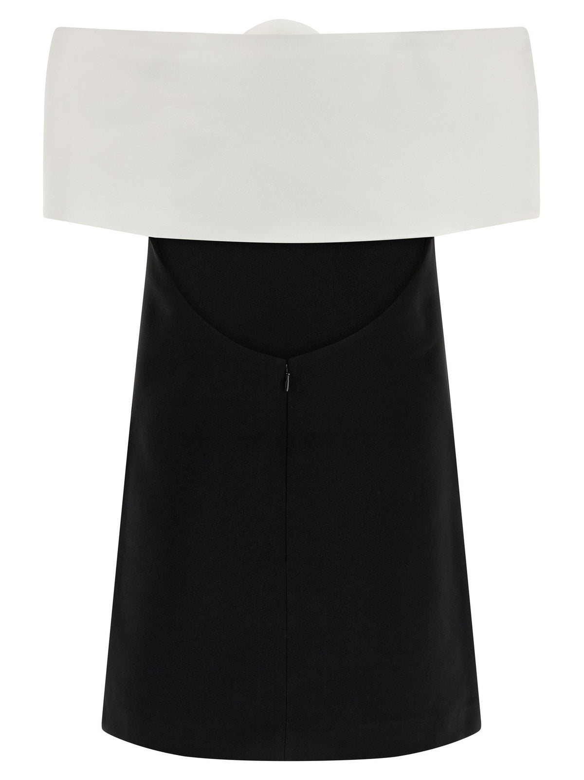 self-portrait Black Crêpe Flower Mini Dress White