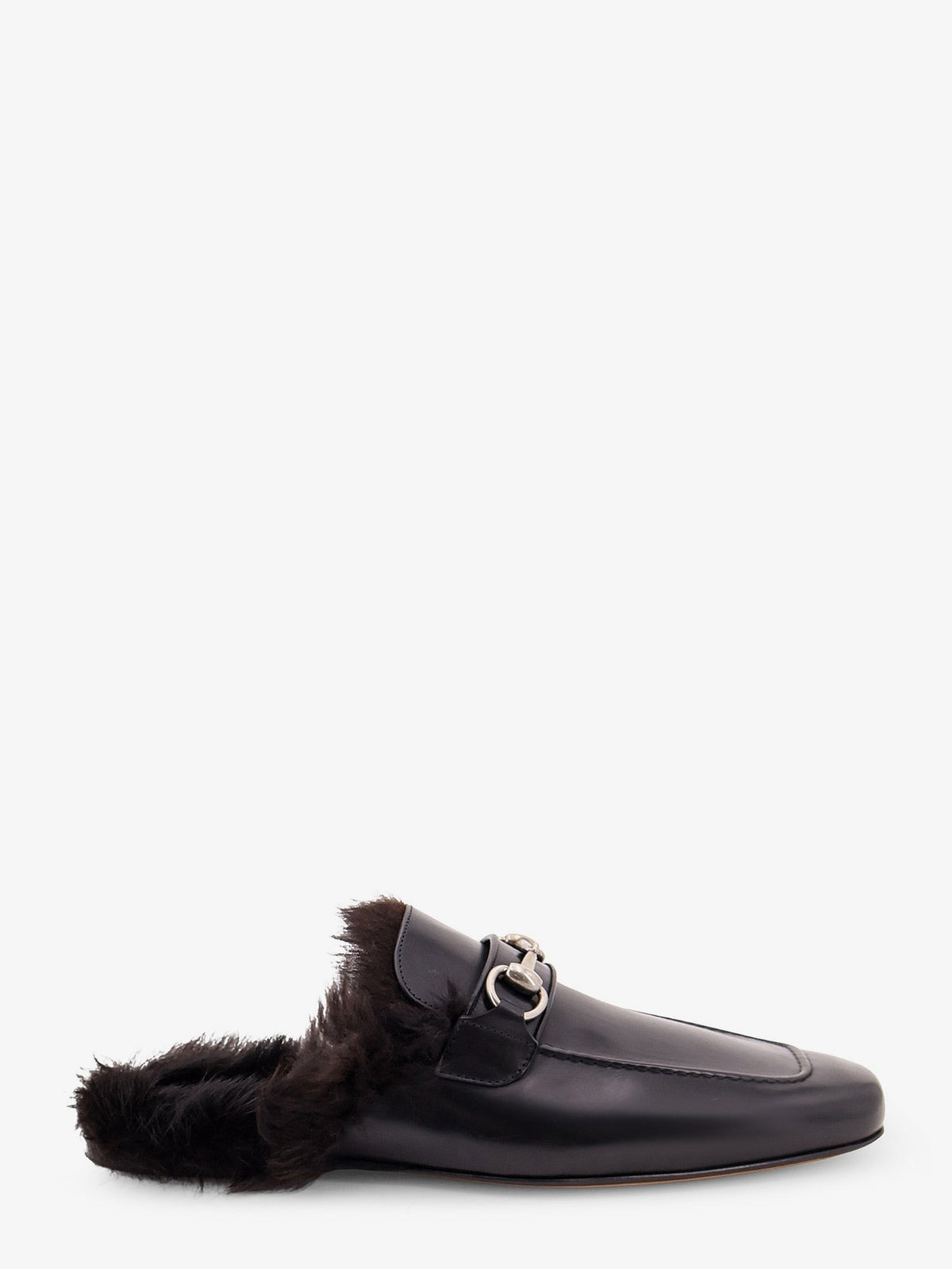 Gucci Men's Black Leather Slipper Black
