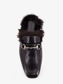 Gucci Men's Black Leather Slipper Black