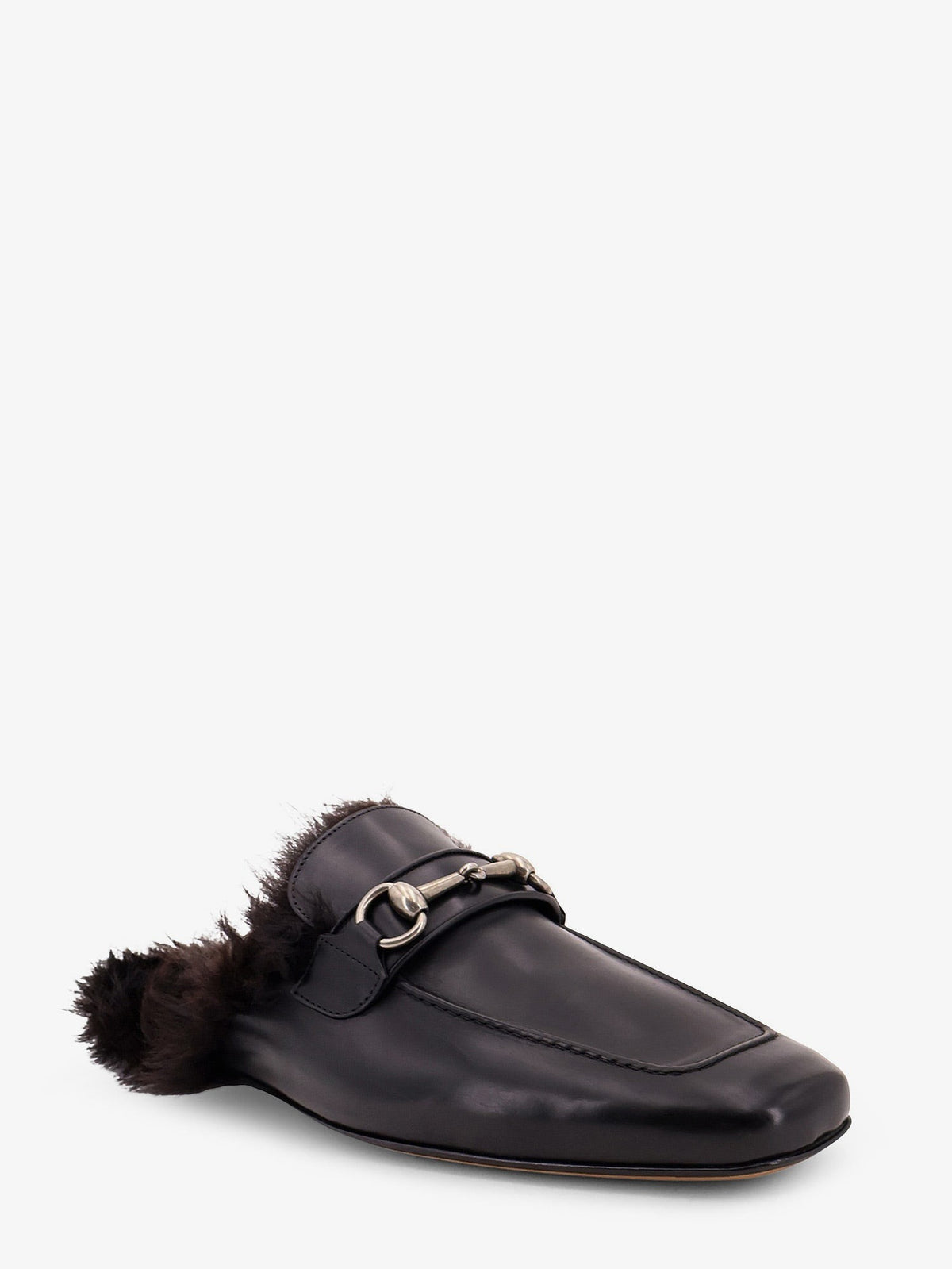 Gucci Men's Black Leather Slipper Black