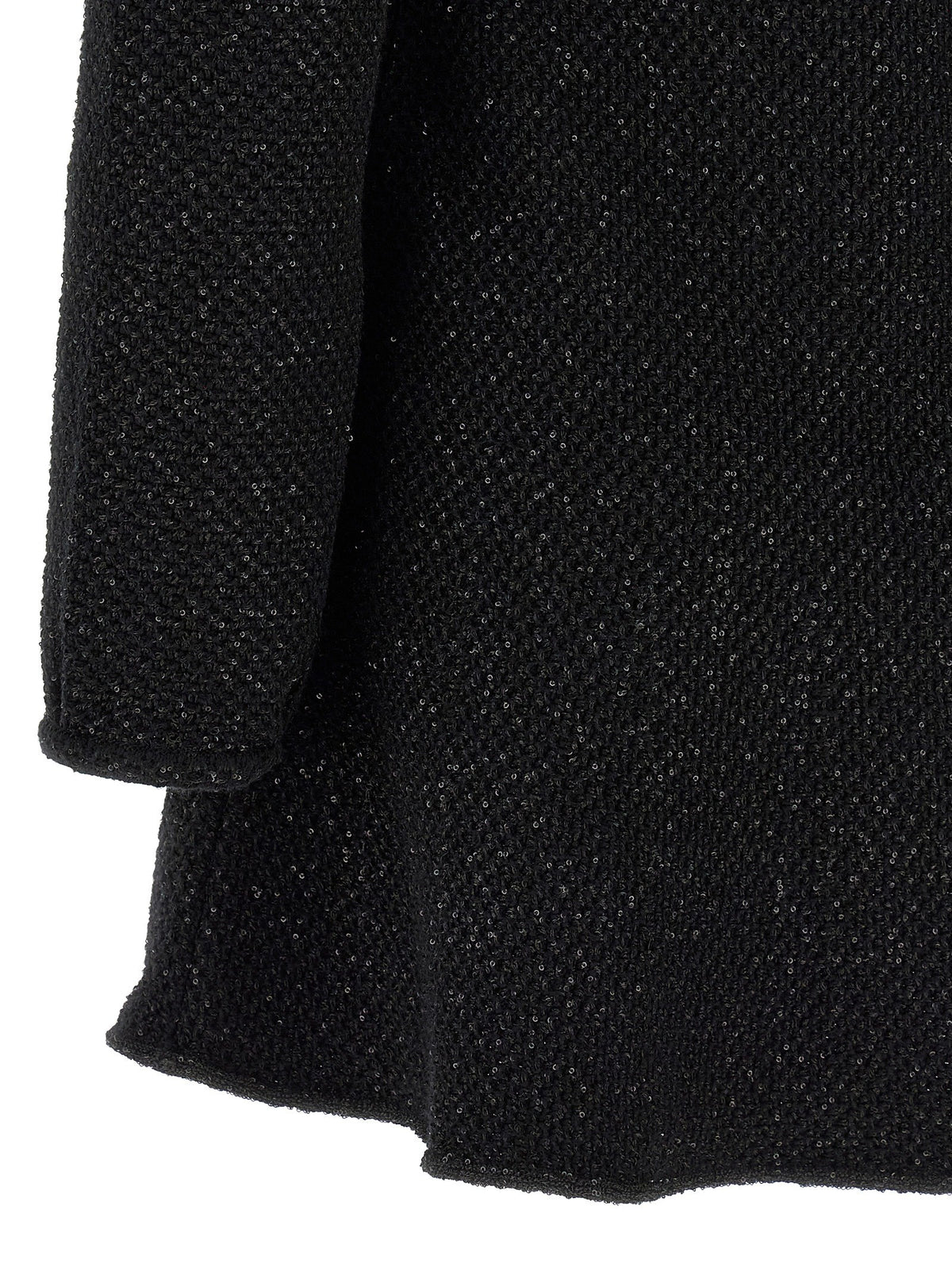 self-portrait Black Sequin Knit Mini Dress Black
