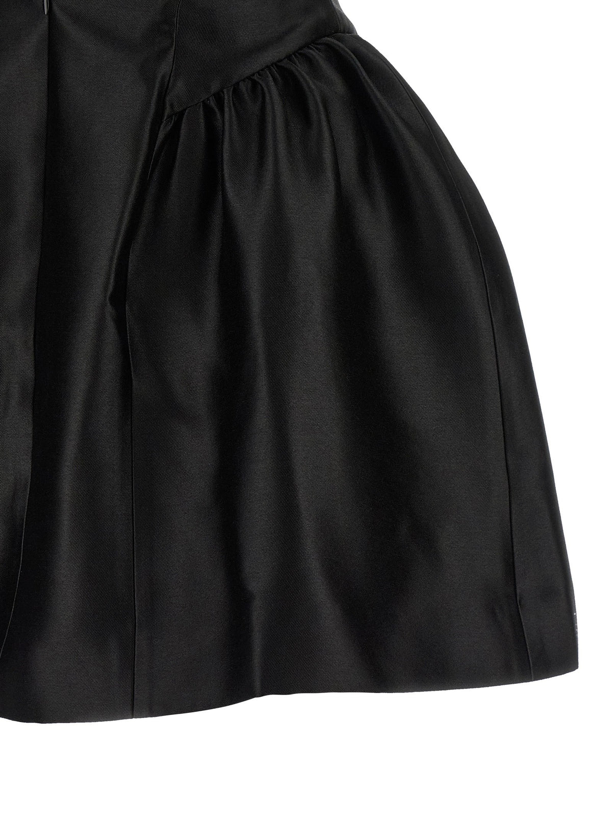 self-portrait Black Taffetà Collared Mini Dress Black
