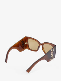 Saint Laurent Women's SL M119 Blaze Crystal Sunglasses Brown