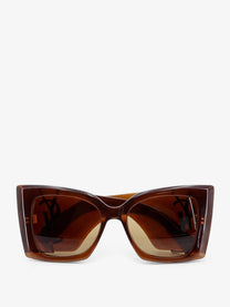 Saint Laurent Women's SL M119 Blaze Crystal Sunglasses Brown