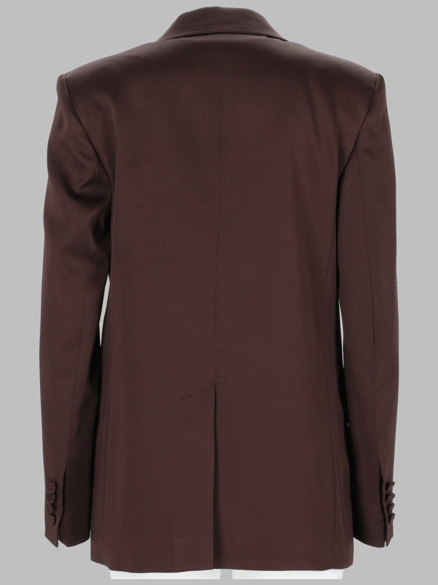Max Mara Studio Women's Blazer Doppiopetto in Envers Satin Red