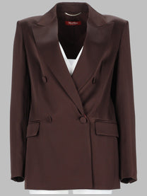Max Mara Studio Women's Blazer Doppiopetto in Envers Satin Red