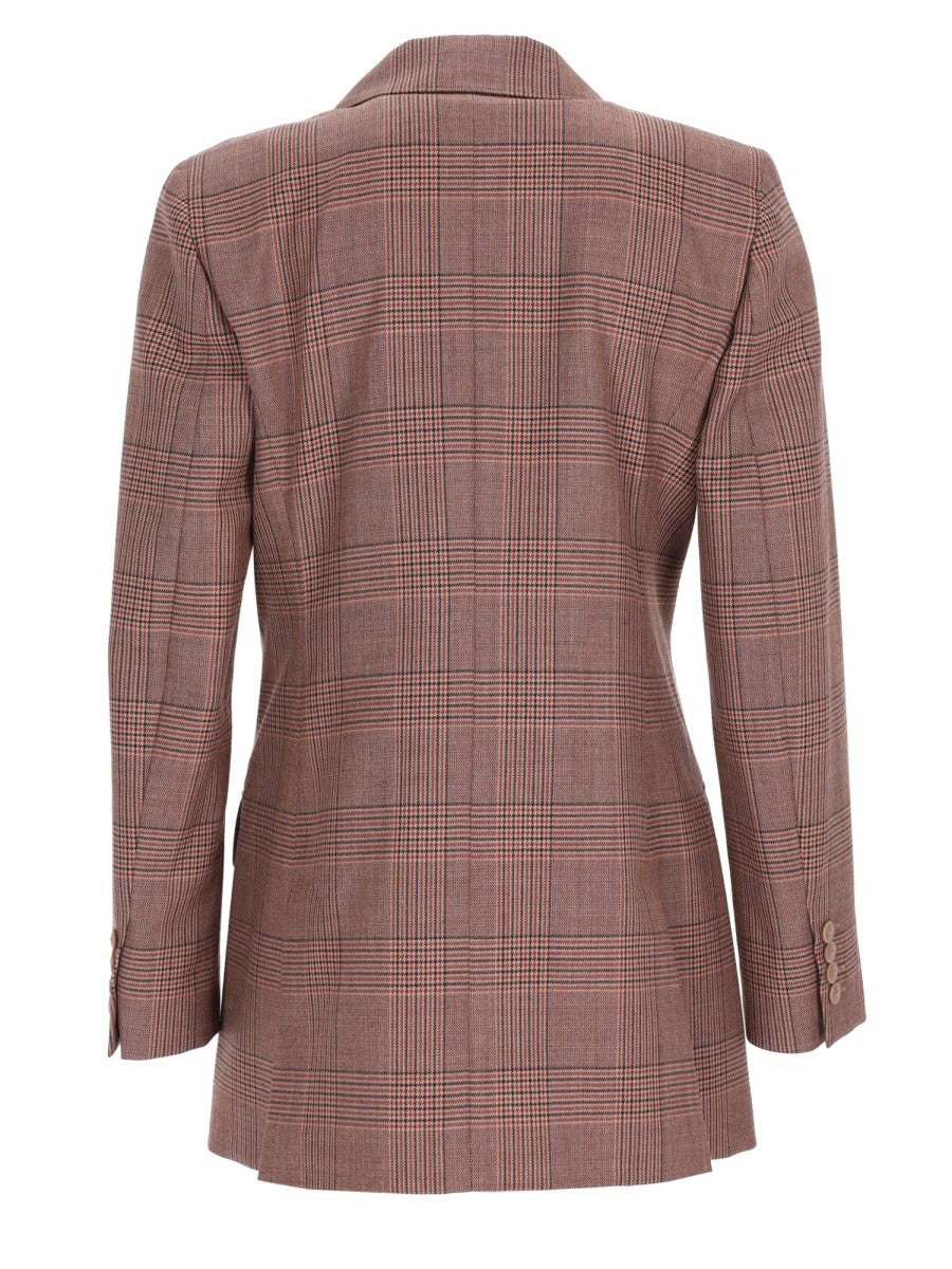 Max Mara Women's Blazer Doppiopetto in Lana Principe Di Galles Brown