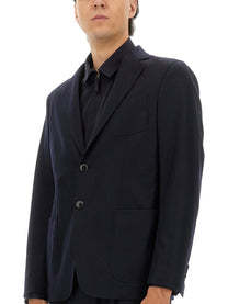 Giorgio Armani Men's Giacca Monopetto Sfoderata in Cashmere Blue
