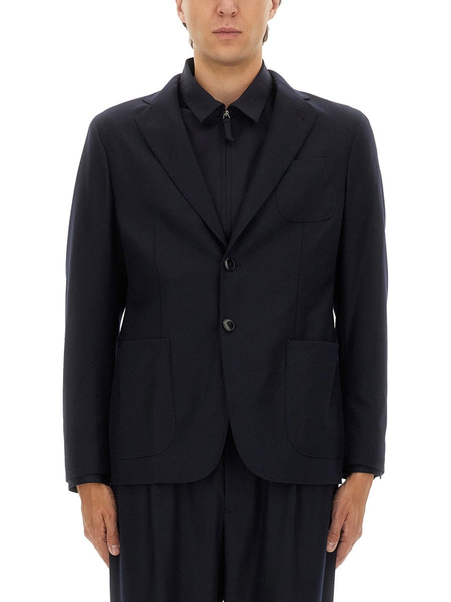 Giorgio Armani Men's Giacca Monopetto Sfoderata in Cashmere Blue