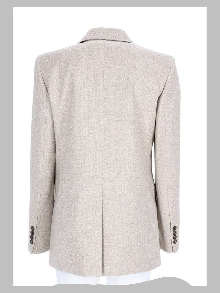Max Mara Studio Women's Blazer Monopetto in Flanella Di Lana Grey