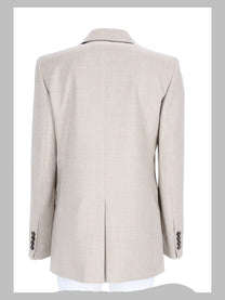 Max Mara Studio Women's Blazer Monopetto in Flanella Di Lana Grey