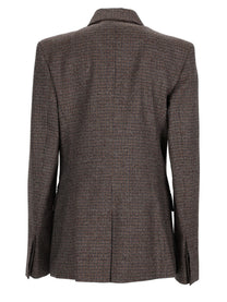 Ami Paris Women's Blazer Monopetto in Lana Brown