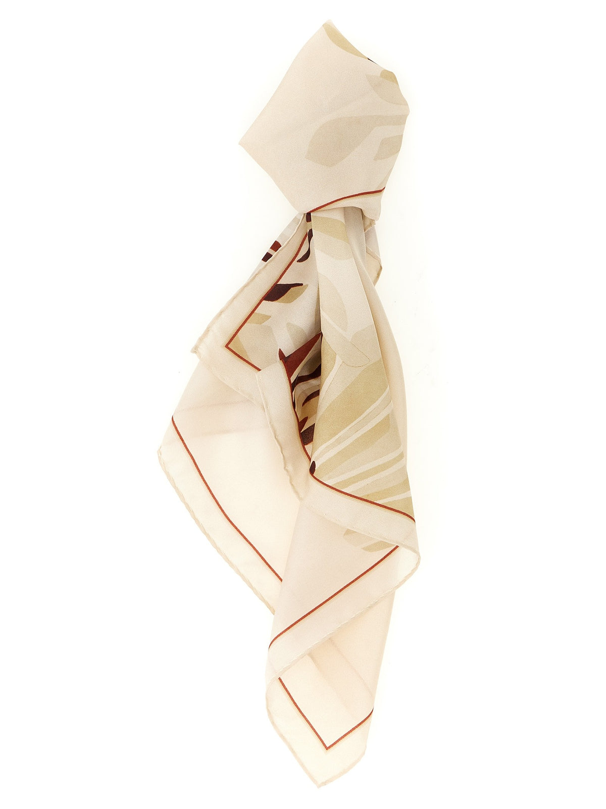 Brunello Cucinelli Bloom Print Scarf Beige