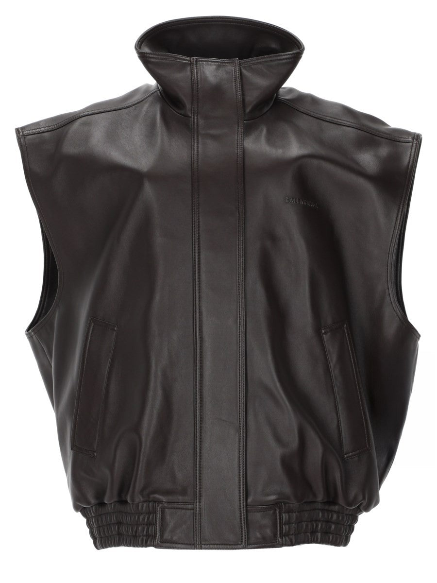 Balenciaga Women's Blouson in Pelle Morbida Brown