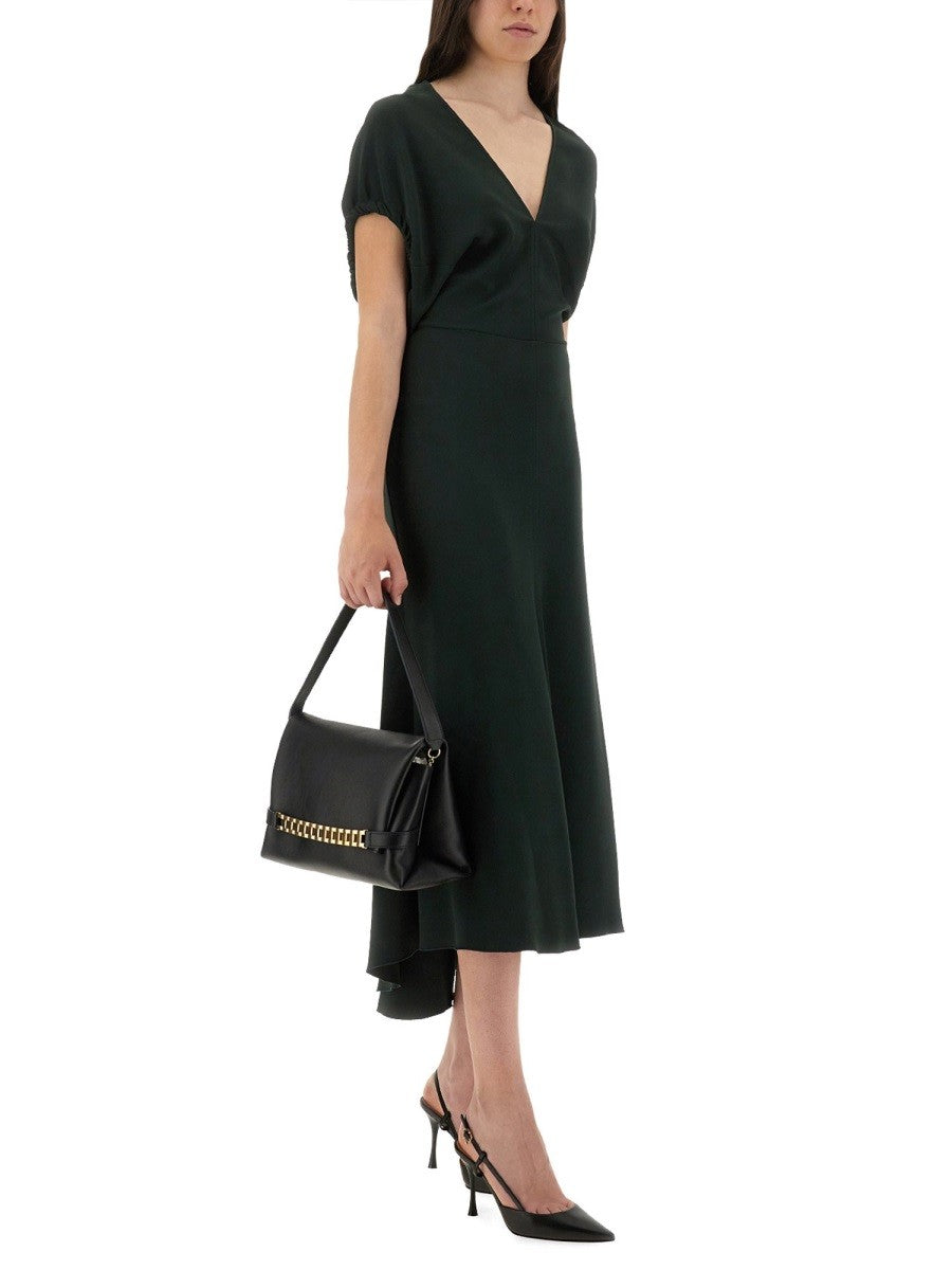 Victoria Beckham Women's Blouson Midi Dress Green