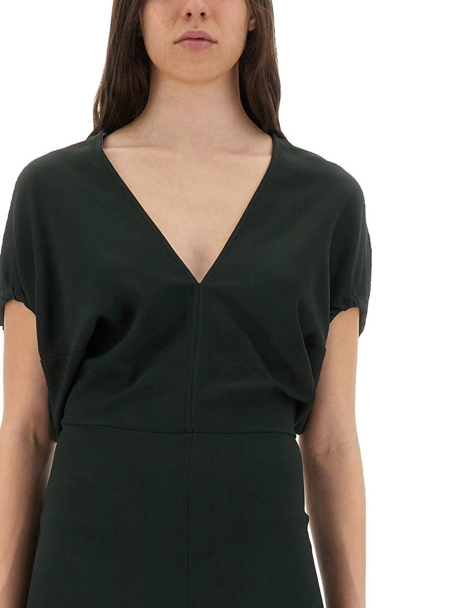 Victoria Beckham Women's Blouson Midi Dress Green