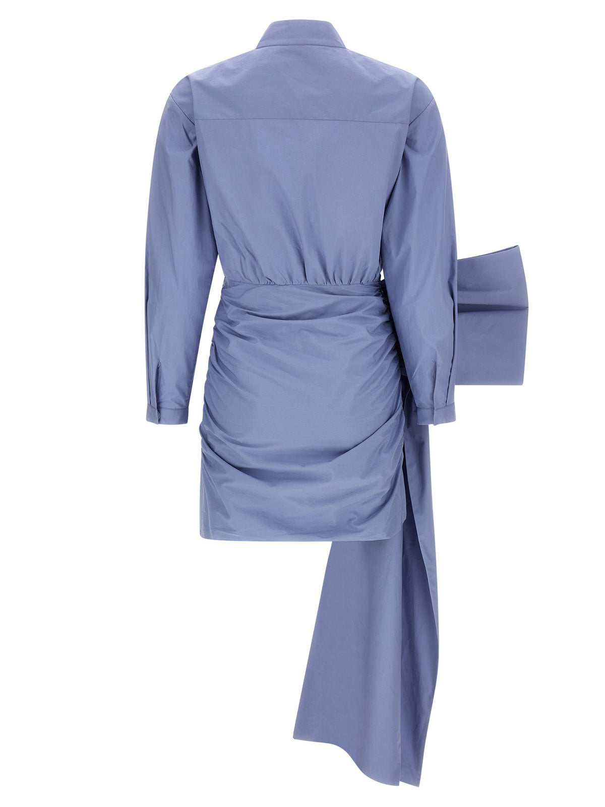 self-portrait Blue Cotton Tie Side Mini Dress Blue