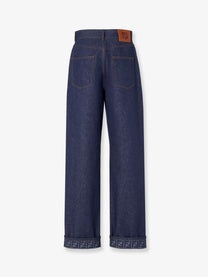 Fendi Women's FF Reverse Jeans Blue