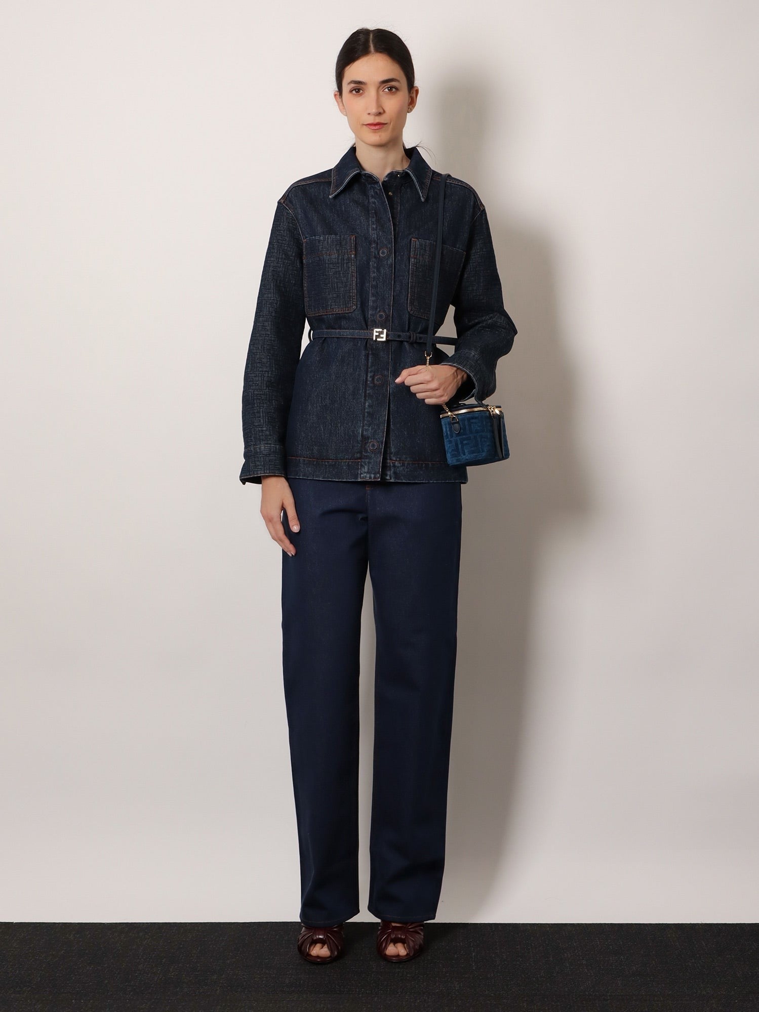 Fendi Women's FF Reverse Jeans Blue