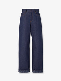 Fendi Women's FF Reverse Jeans Blue