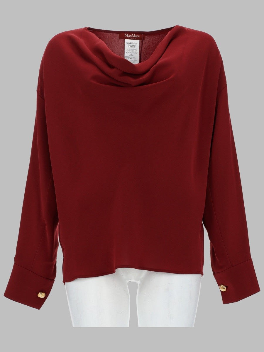 Max Mara Studio Women's Blusa in Cady Tecnico Leggero Red