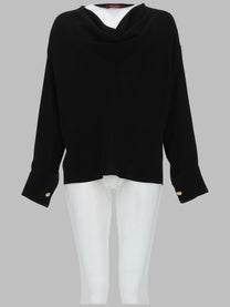Max Mara Studio Women's Blusa in Cady Tecnico Leggero Black