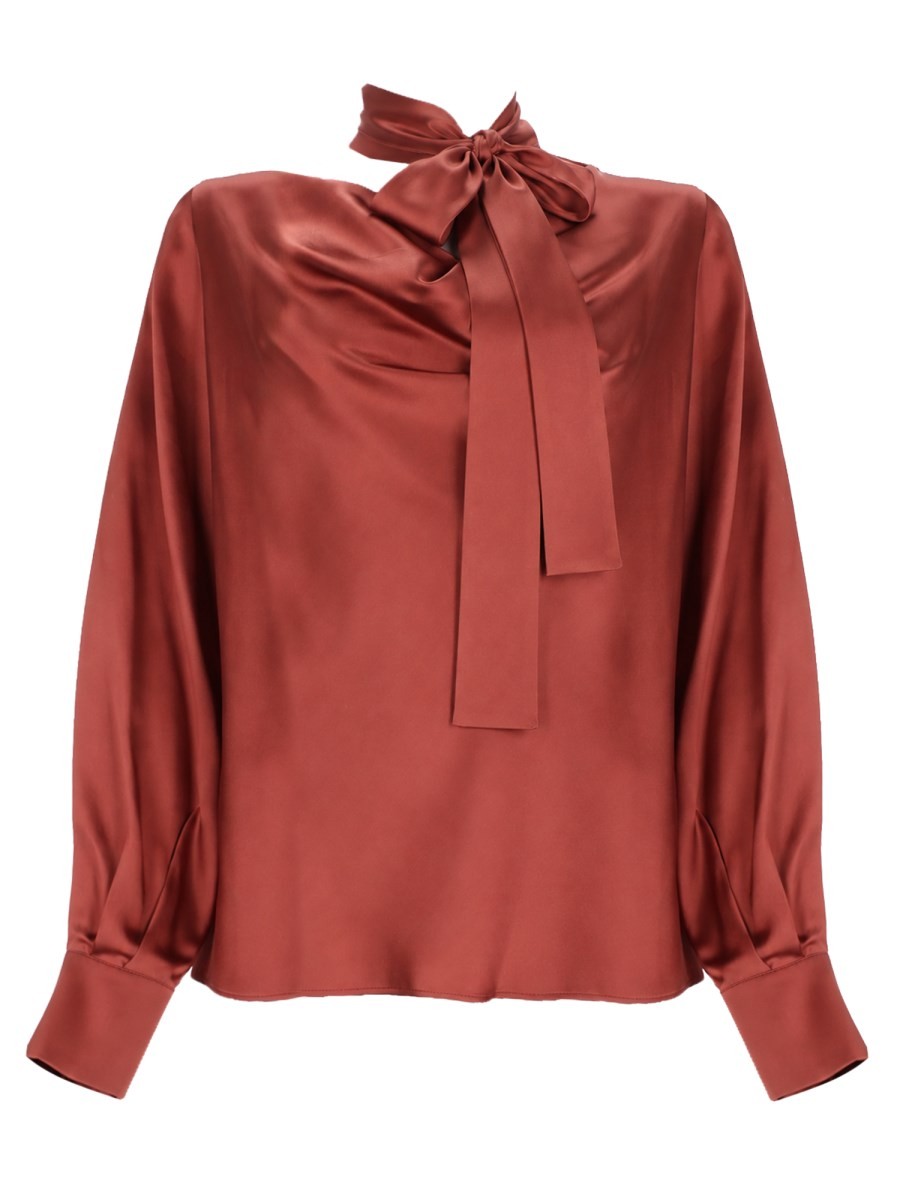 Max Mara Women's Blusa in Seta Con Fiocco Red