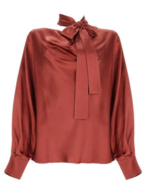 Max Mara Women's Blusa in Seta Con Fiocco Red