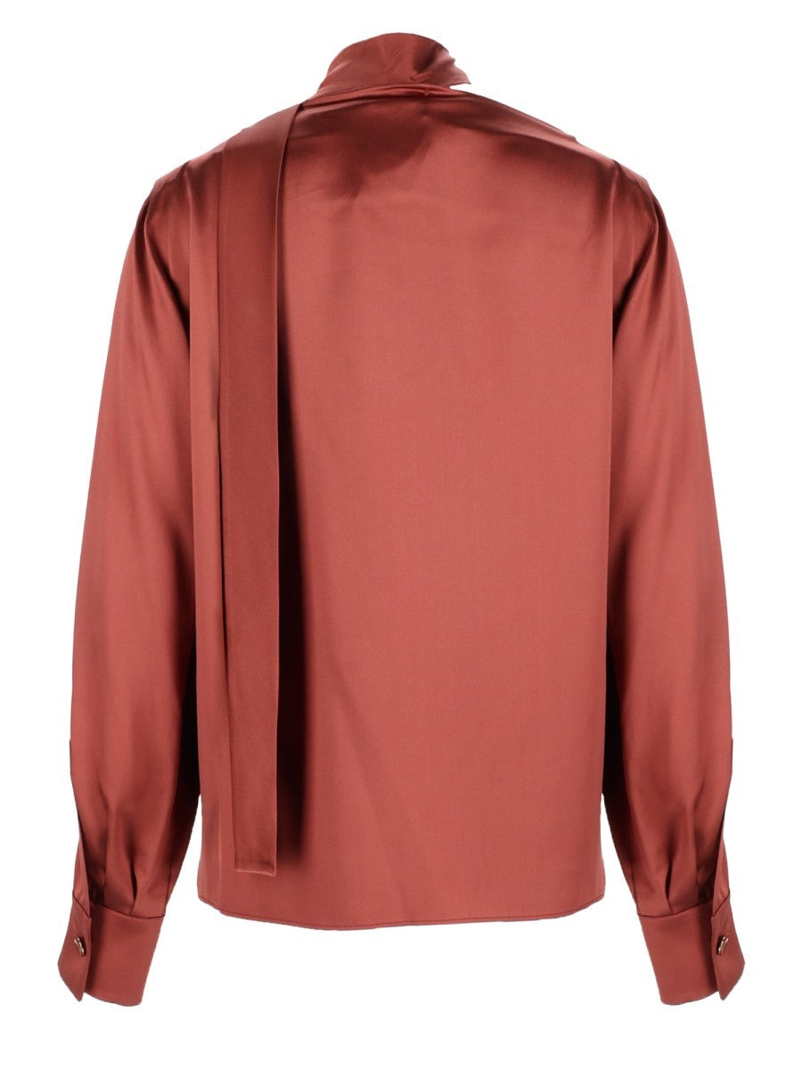Max Mara Women's Blusa in Seta Con Fiocco Red