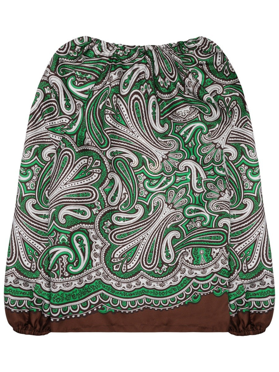 P.A.R.O.S.H Women's Blusa in Seta Con Stampa Paisley Green