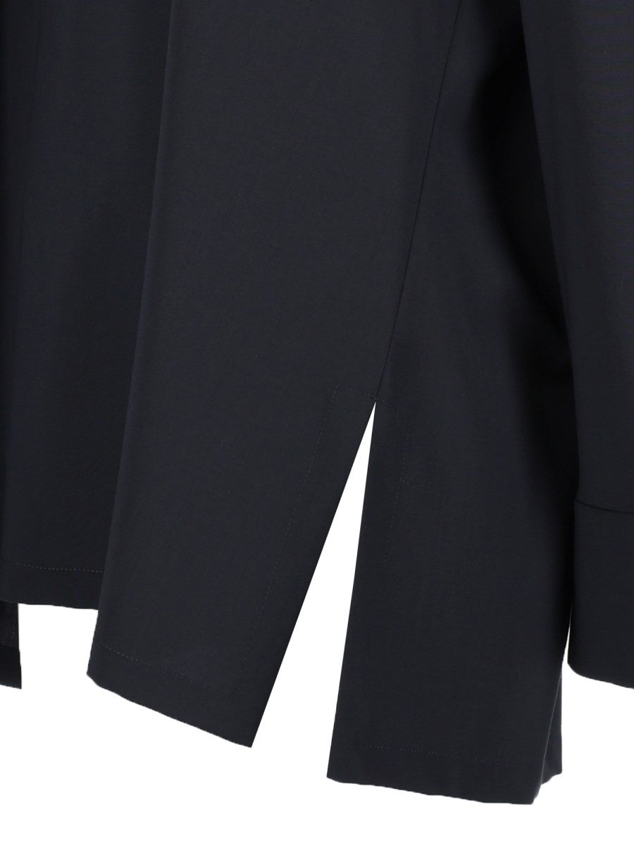 S MAX MARA Women's Blusa in Tela Di Pura Lana Blue