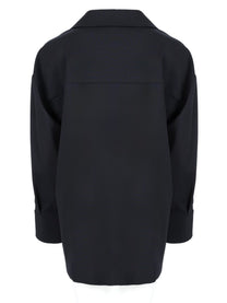 S MAX MARA Women's Blusa in Tela Di Pura Lana Blue