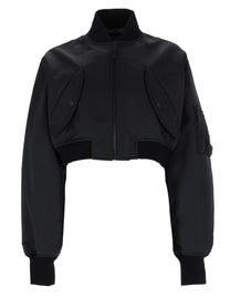 Balenciaga Women's Bomber Cropped Con Zip Black