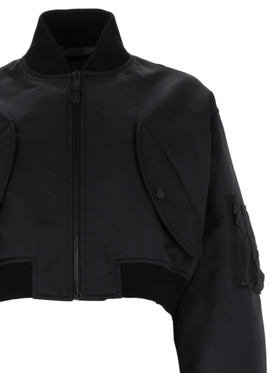 Balenciaga Women's Bomber Cropped Con Zip Black