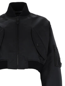 Balenciaga Women's Bomber Cropped Con Zip Black