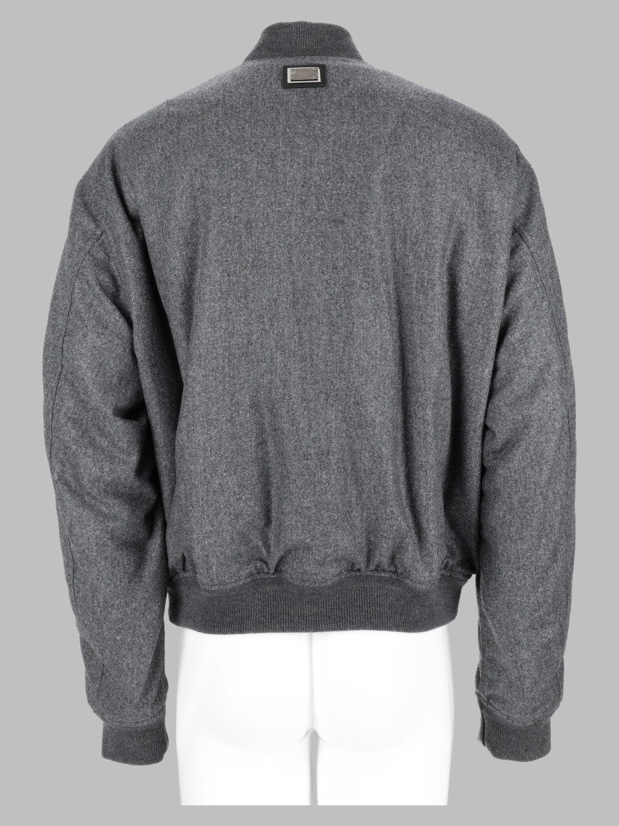 Dolce &amp; Gabbana Men's Bomber in Flanella Di Lana Imbottito Grey