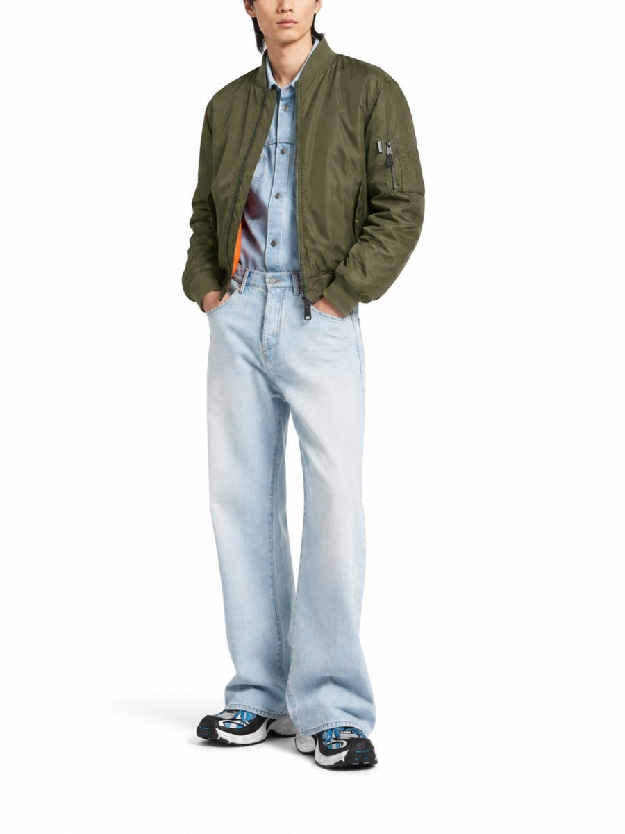 Balenciaga Men's Bomber in Nylon Green