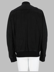 Rick Owens Men's Bomber in Pelle Heizer Flight Black