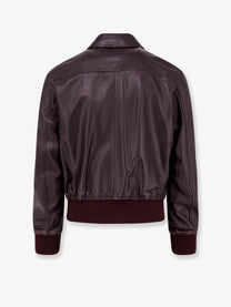 Ami Paris Men's Bordeaux Leather Jacket Pink