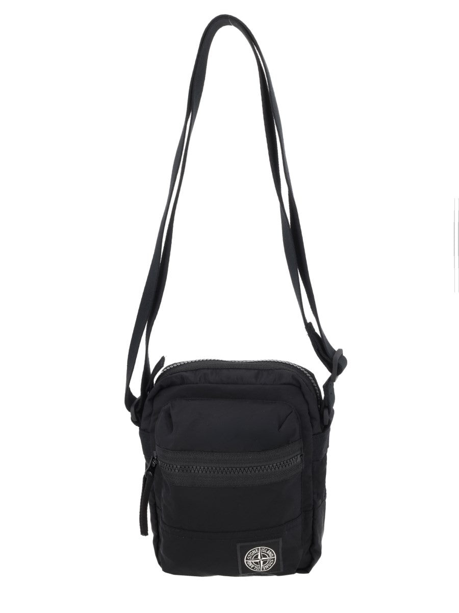 Stone Island Men's Borsa Tracolla in Nylon Metal Black