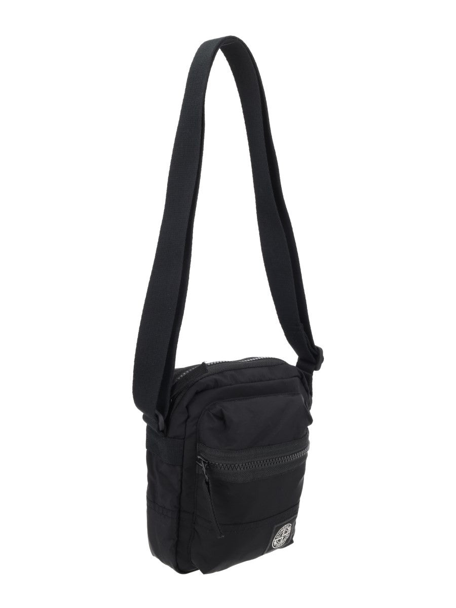 Stone Island Men's Borsa Tracolla in Nylon Metal Black
