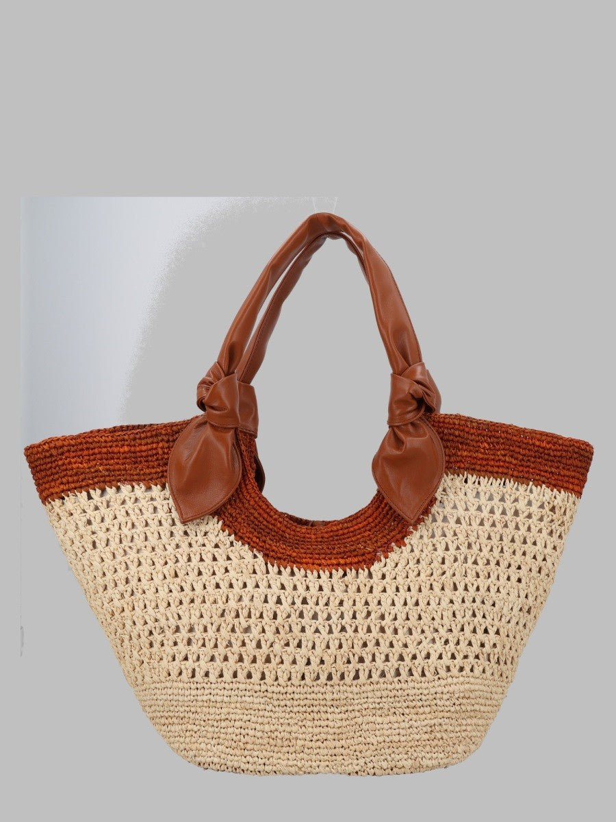 Hereu Women's Borsa Fonol in Rafia Beige