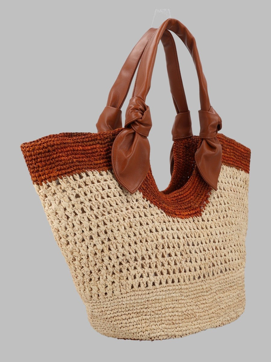 Hereu Women's Borsa Fonol in Rafia Beige
