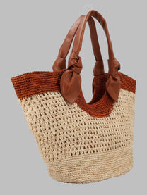 Hereu Women's Borsa Fonol in Rafia Beige