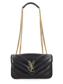 Saint Laurent Women's Borsa Loulou in Pelle Trapuntata Black