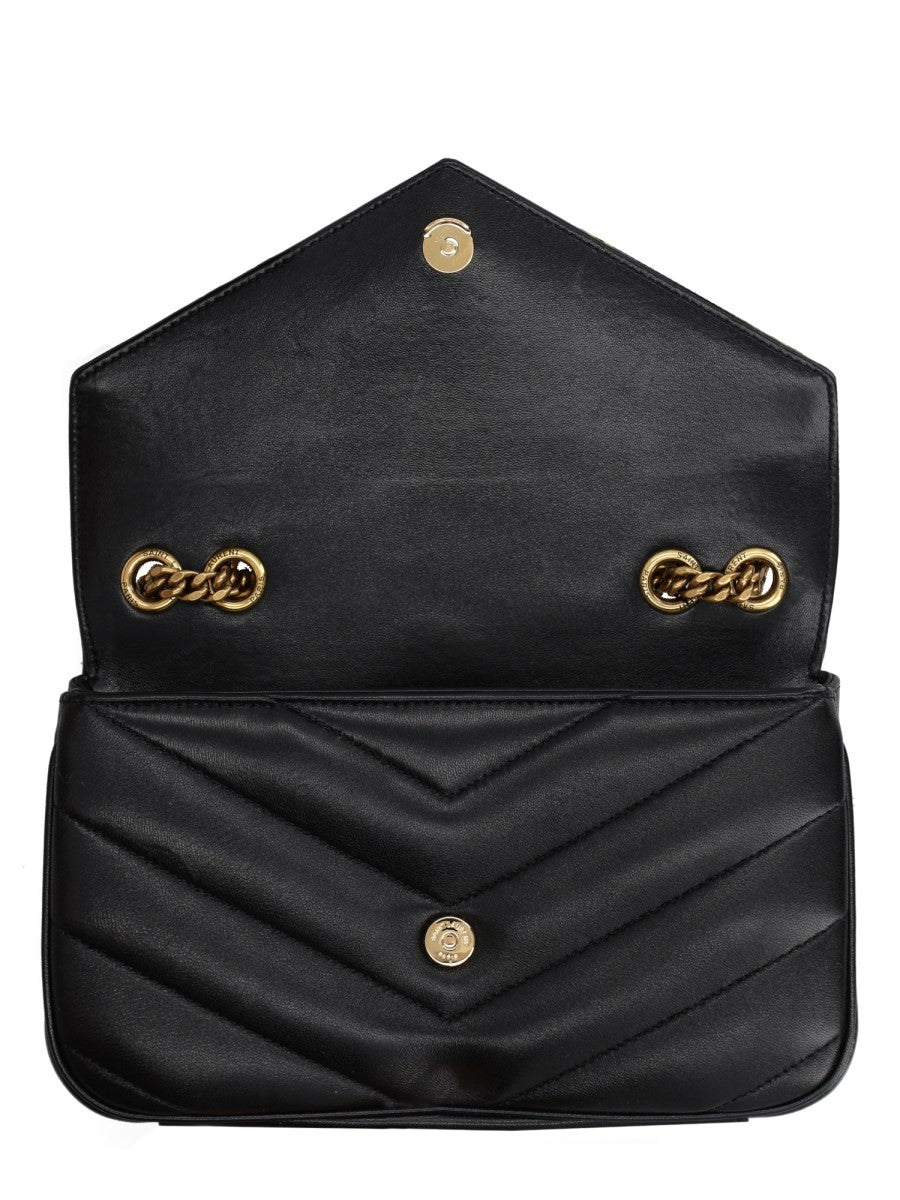 Saint Laurent Women's Borsa Loulou in Pelle Trapuntata Black