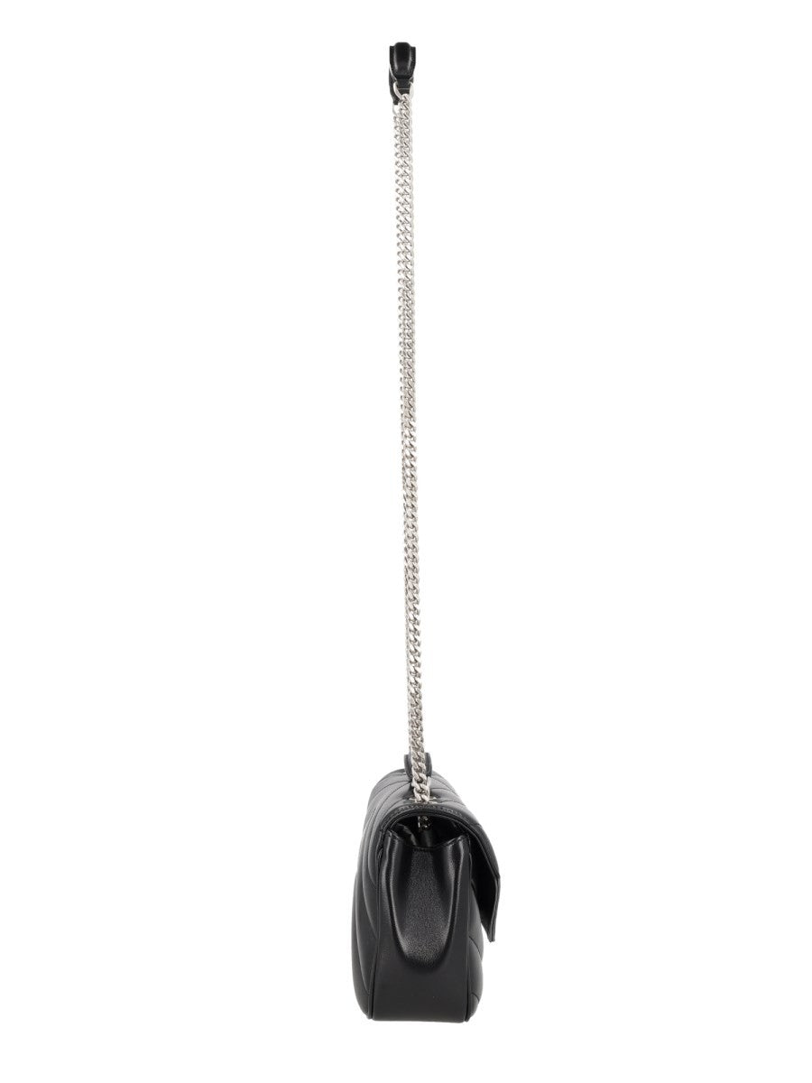 Saint Laurent Women's Borsa Loulou Small in Pelle Trapuntata Black