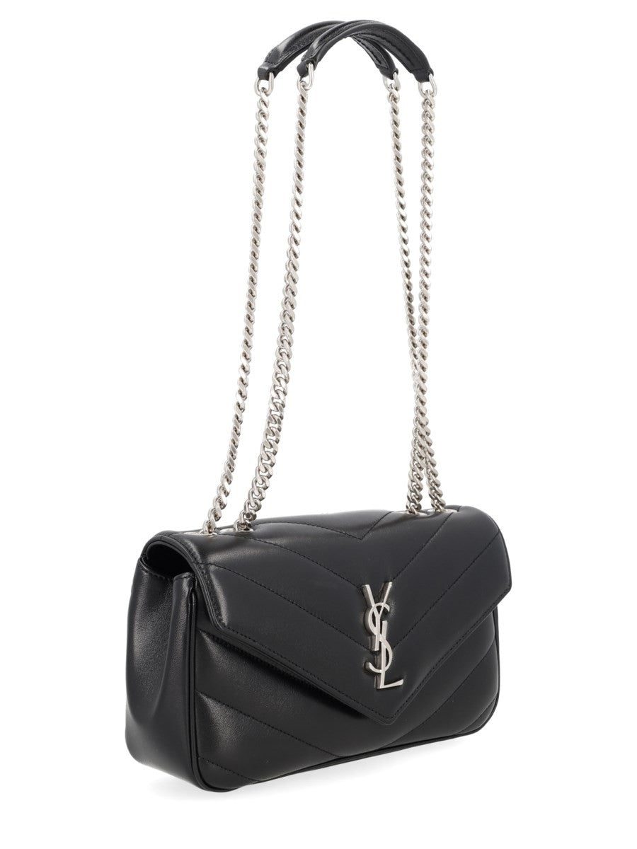 Saint Laurent Women's Borsa Loulou Small in Pelle Trapuntata Black