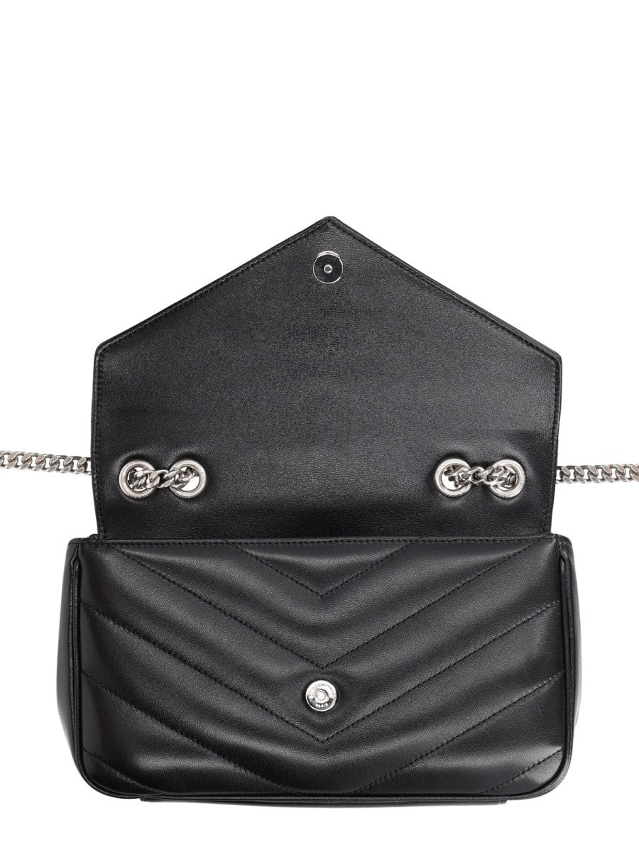 Saint Laurent Women's Borsa Loulou Small in Pelle Trapuntata Black