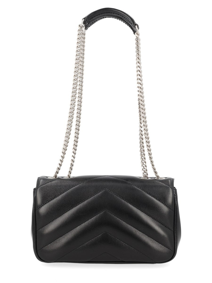 Saint Laurent Women's Borsa Loulou Small in Pelle Trapuntata Black